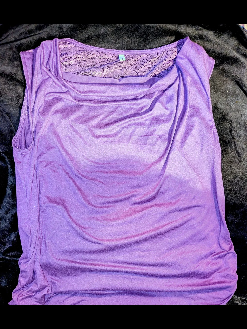 Purple Lace-Back Sleeveless Women's Top Zeagoo XL